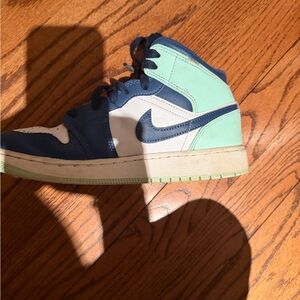 Jordan Kids Sneakers Navy and Mint